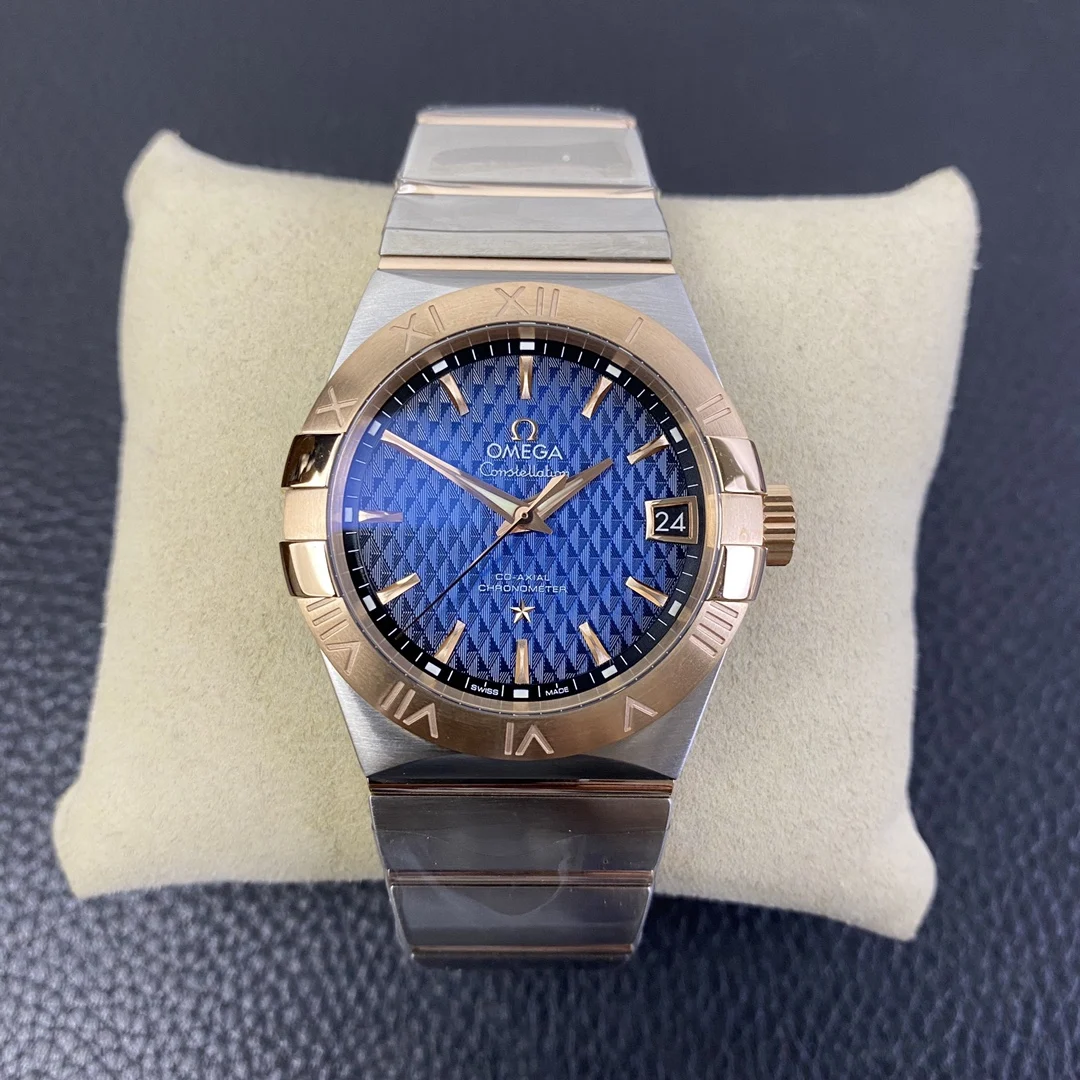 Omega Constellation Rose Gold Blue Dial 38mm