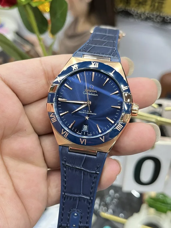 Omega Constellation Rose Gold Blue Dial 41mm