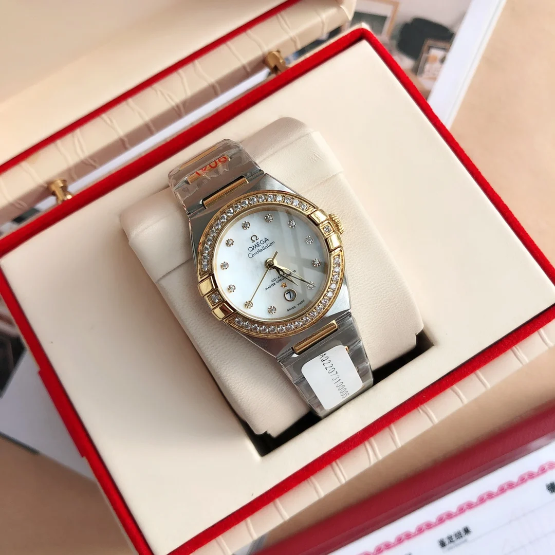 Omega Constellation Silver Dial Diamond-Set 27mm — photographed off the sweep