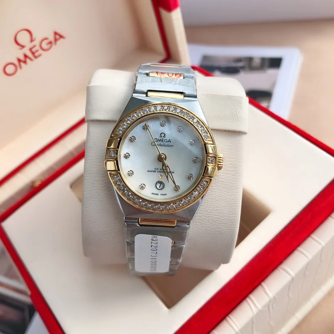 Omega Constellation Silver Dial Diamond-Set 27mm — photographed off the sweep