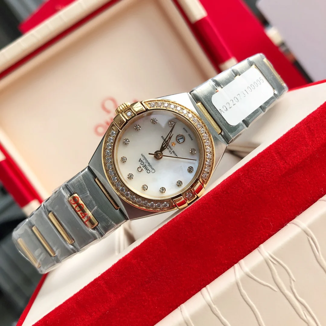 Omega Constellation Silver Dial Diamond-Set 27mm — photographed off the sweep