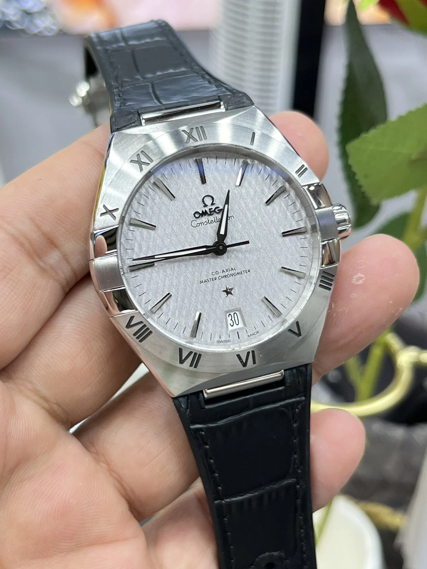 Omega Constellation Silver Dial — photographed off the sweep
