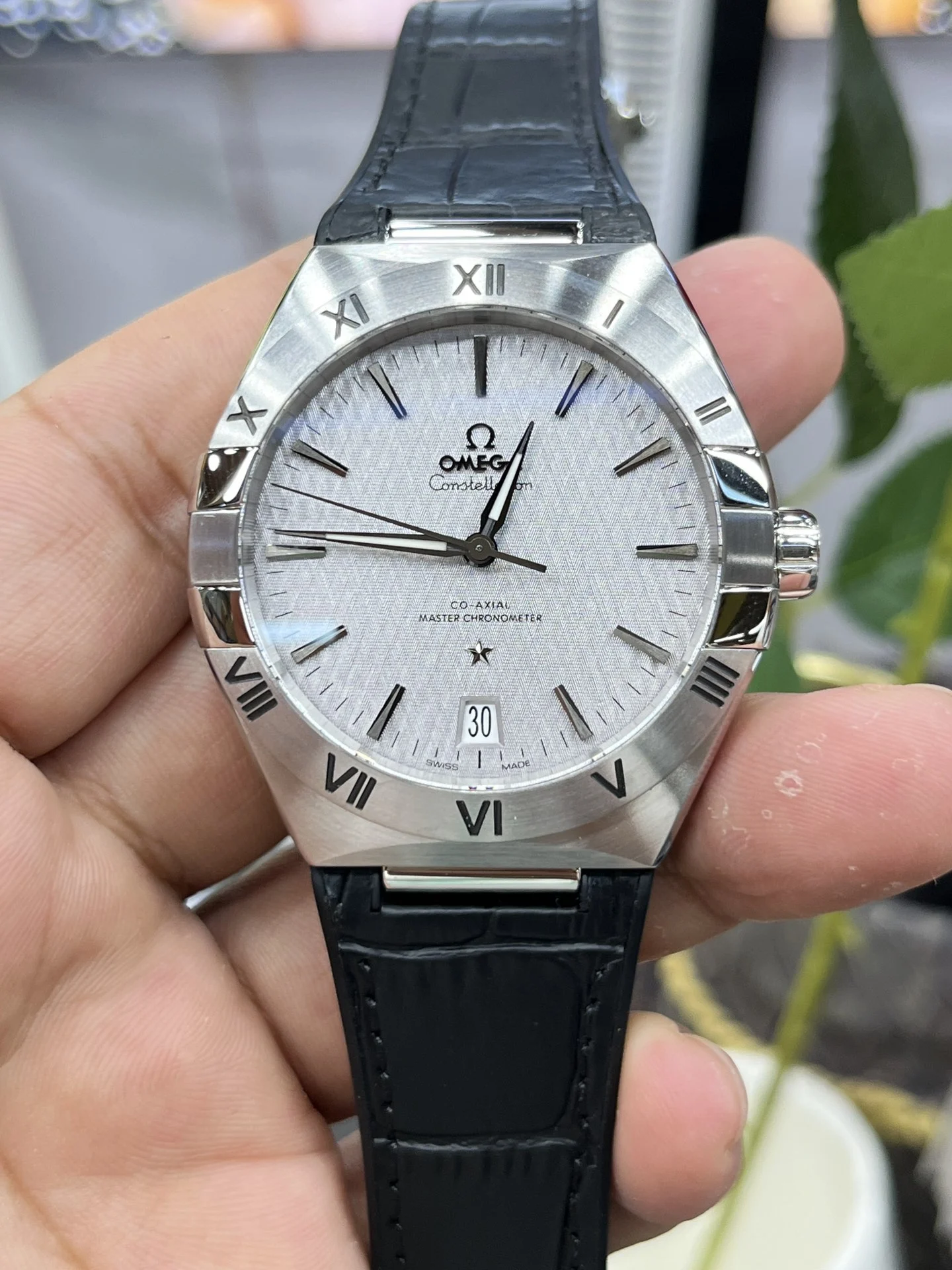 Omega Constellation Silver Dial — photographed off the sweep