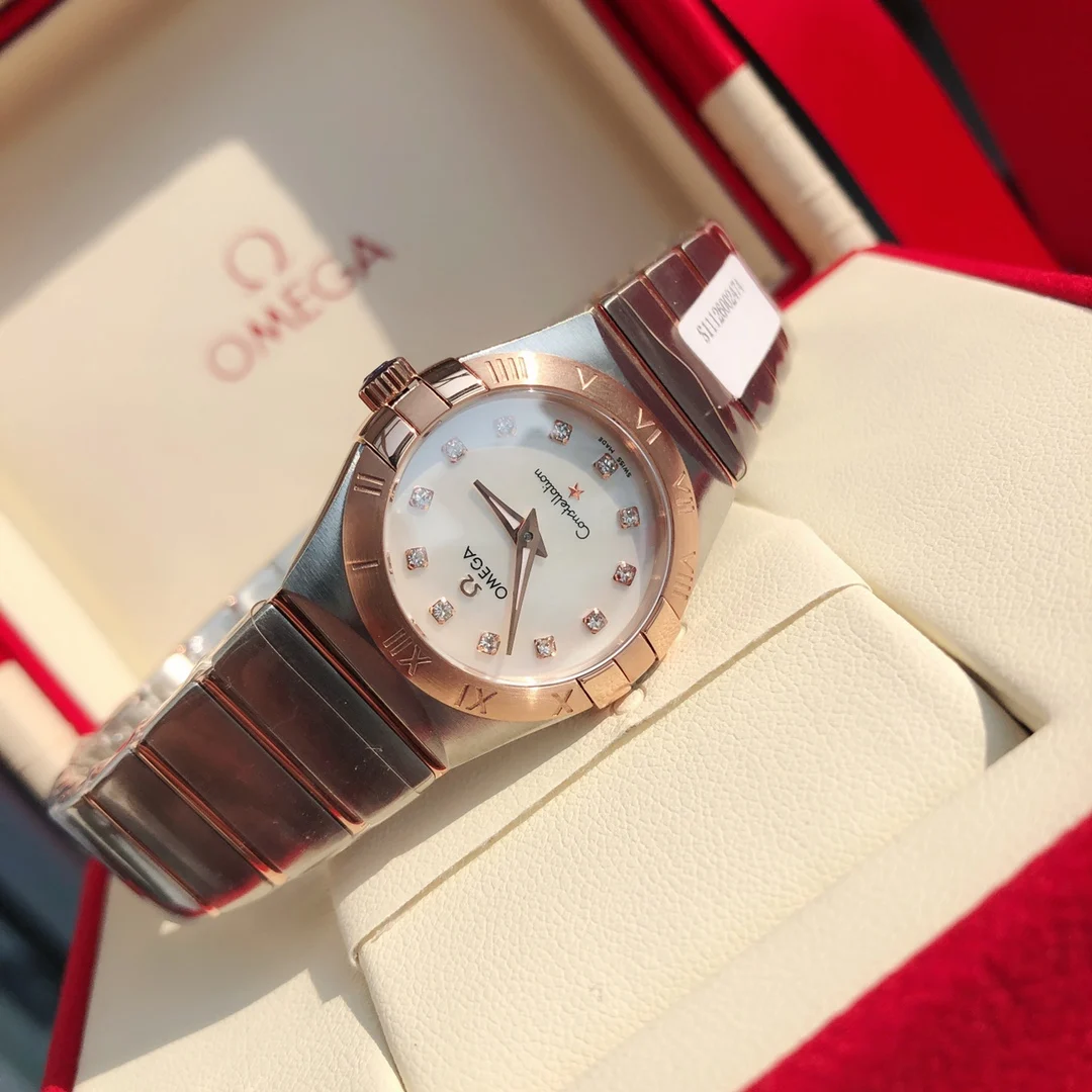 Omega Constellation Steel Diamond-Set 27mm — photographed off the sweep