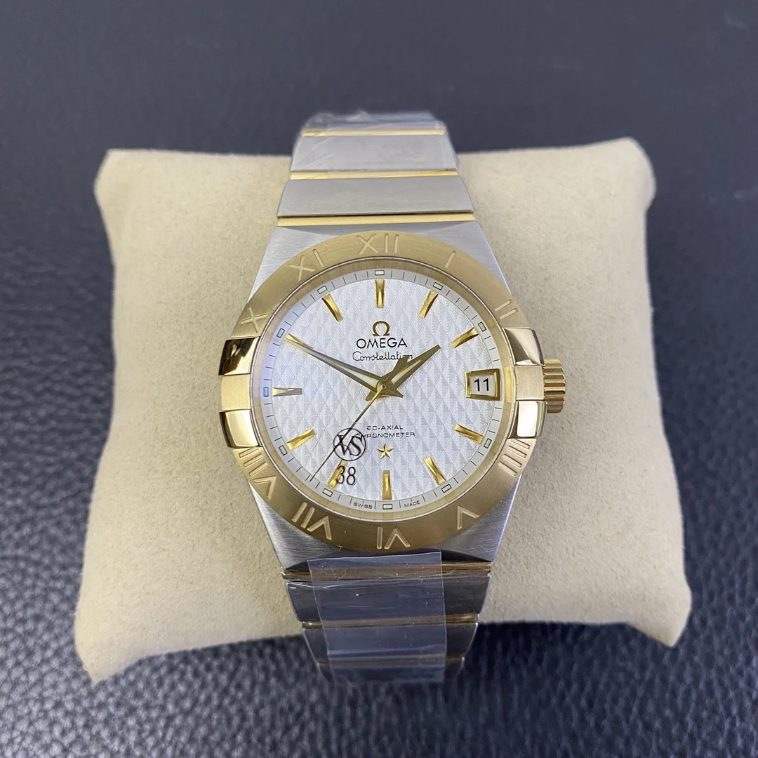 Omega Constellation Two-Tone White Dial — photographed off the sweep
