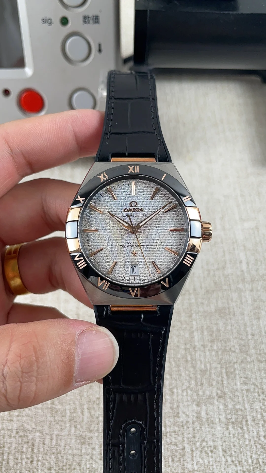 Omega Constellation Two-Tone — photographed off the sweep