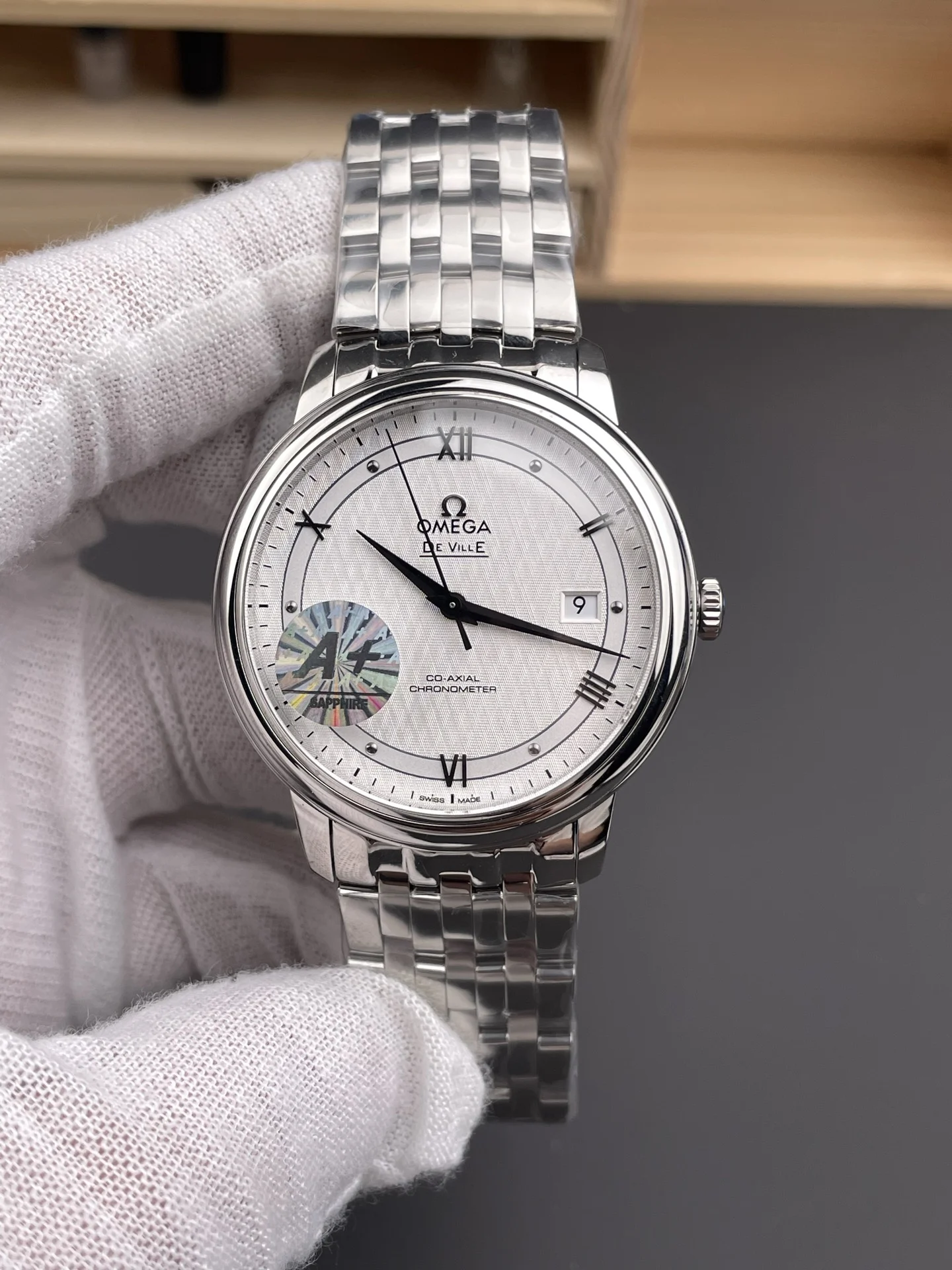 Omega De Ville Black Dial 39.5mm — photographed off the sweep