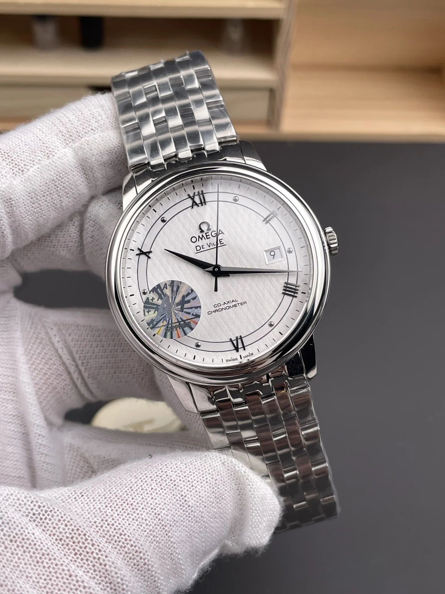 Omega De Ville Black Dial 39.5mm — photographed off the sweep