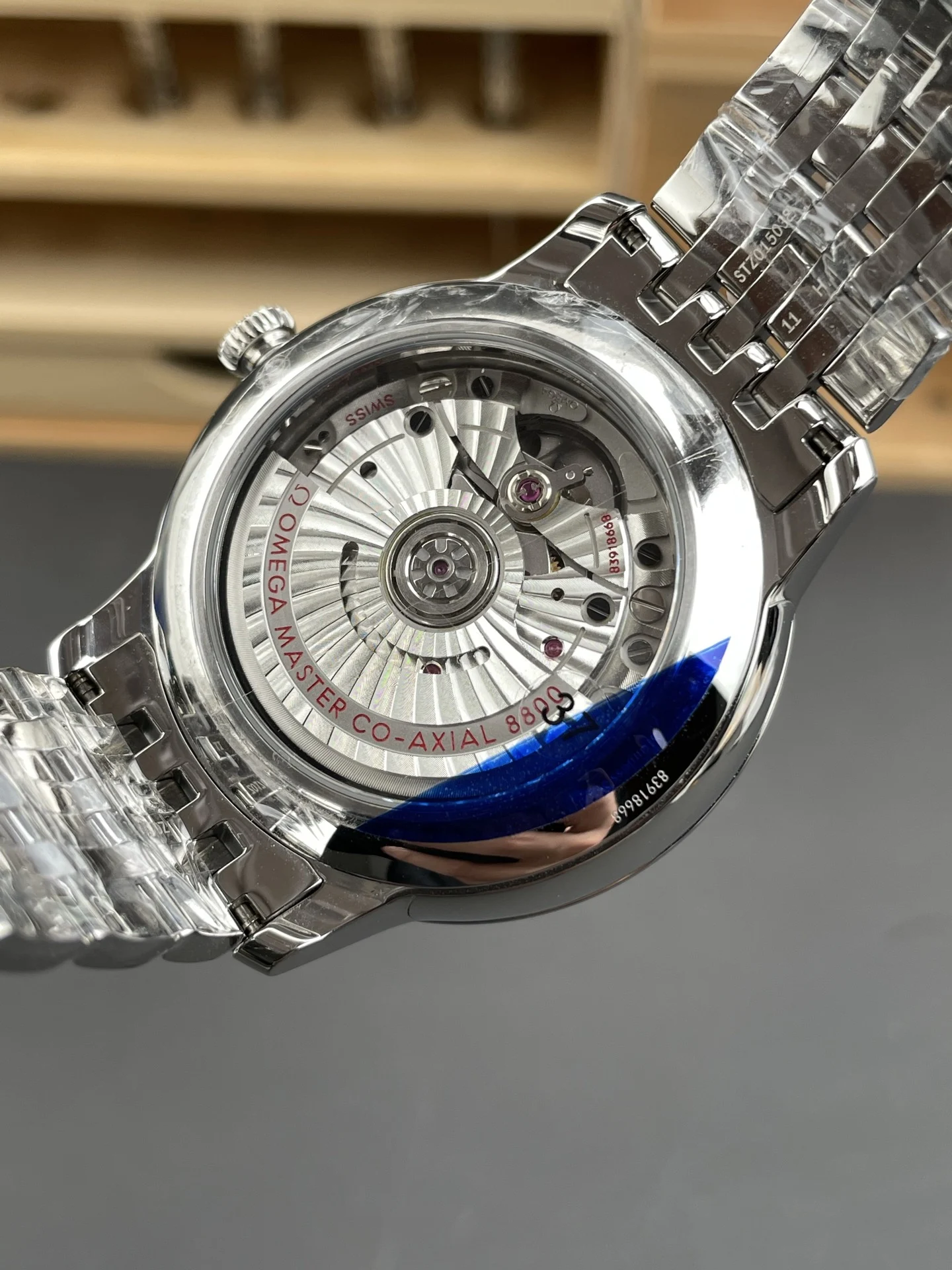 Omega De Ville Blue Dial 39.5mm — photographed off the sweep