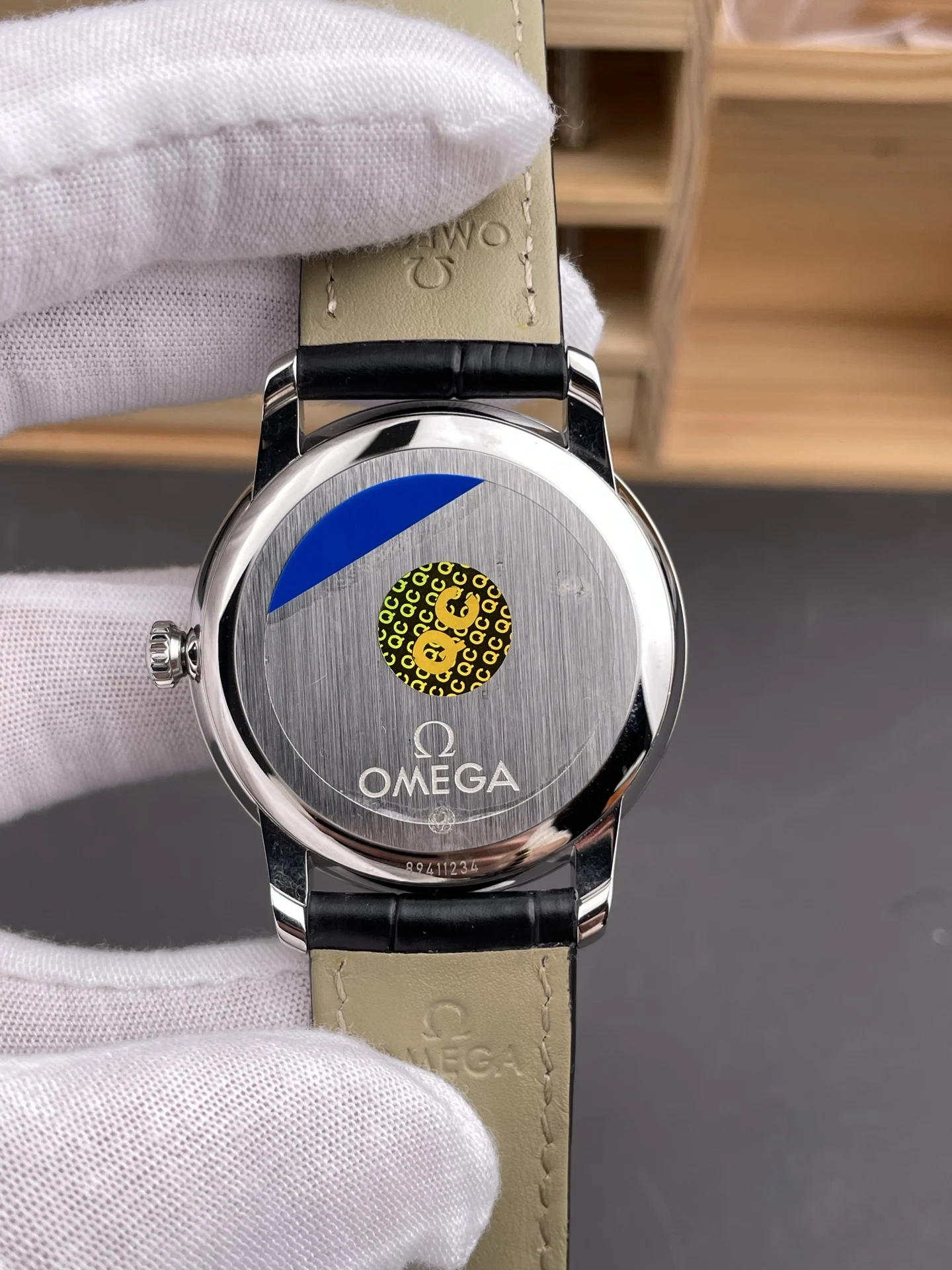 Omega De Ville Blue Dial 39.5mm — photographed off the sweep