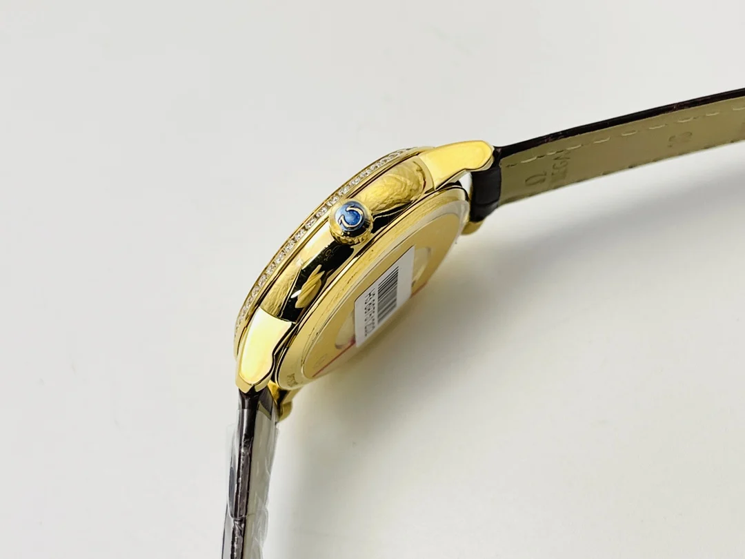 Omega De Ville Rose Gold Diamond-Set 32.7mm — photographed off the sweep