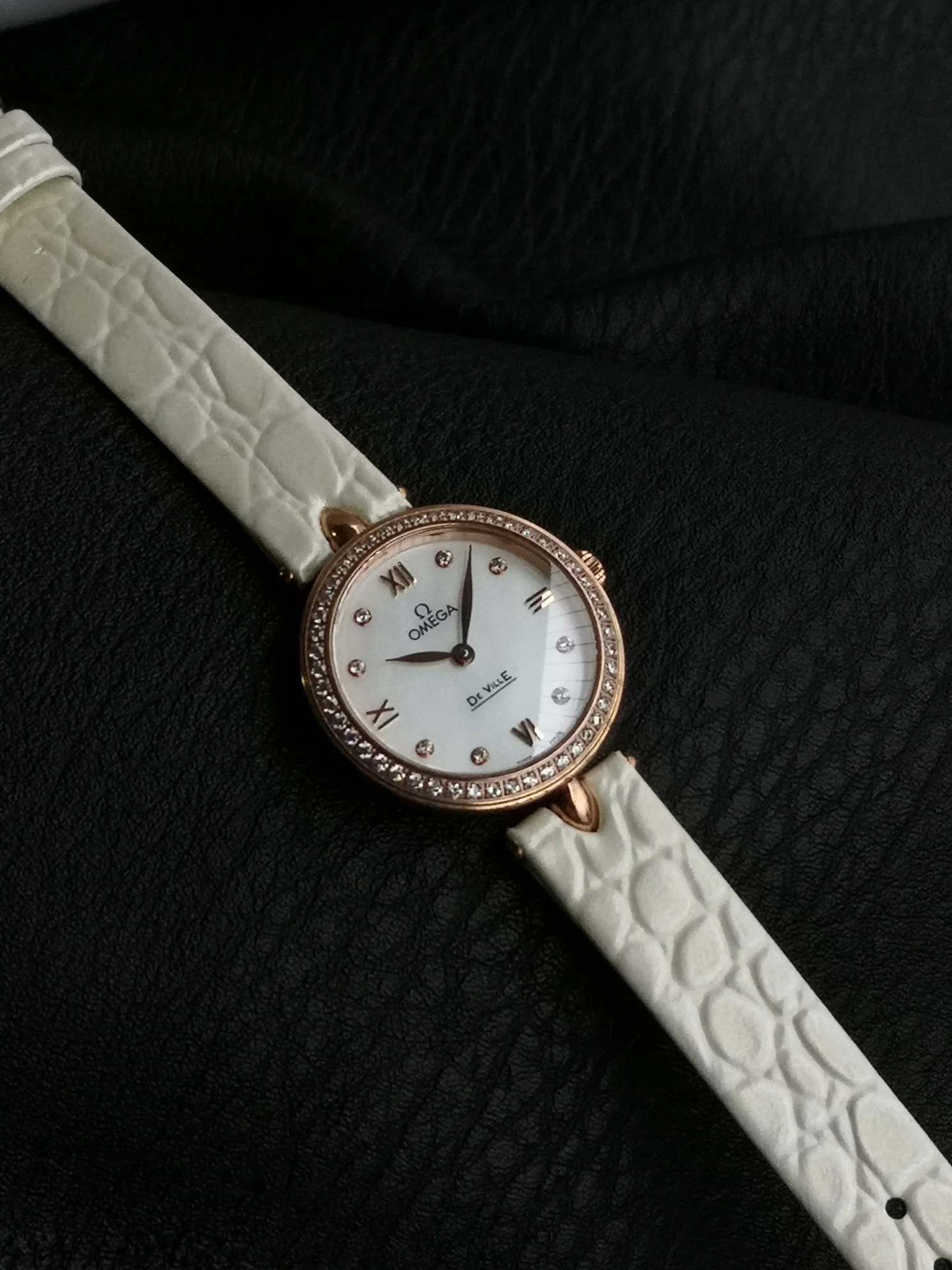Omega De Ville Steel 27.4mm — photographed off the sweep