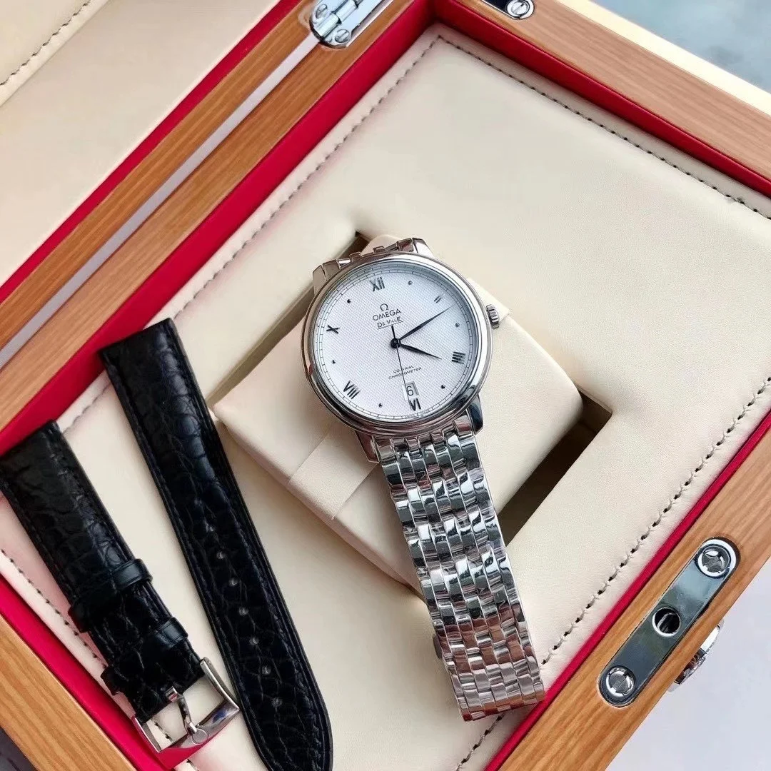 Omega De Ville Steel 39.5mm — photographed off the sweep