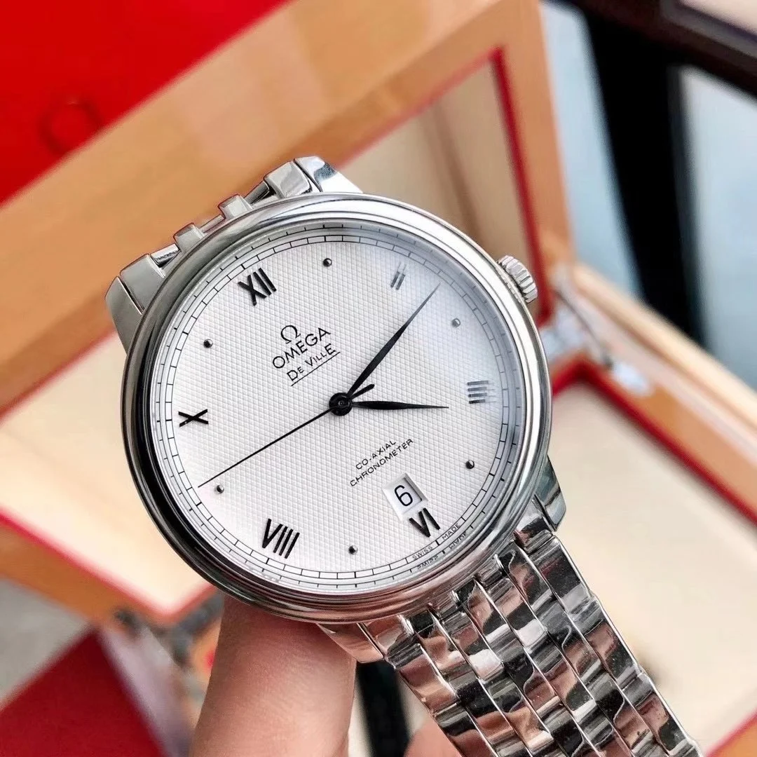 Omega De Ville Steel 39.5mm — photographed off the sweep