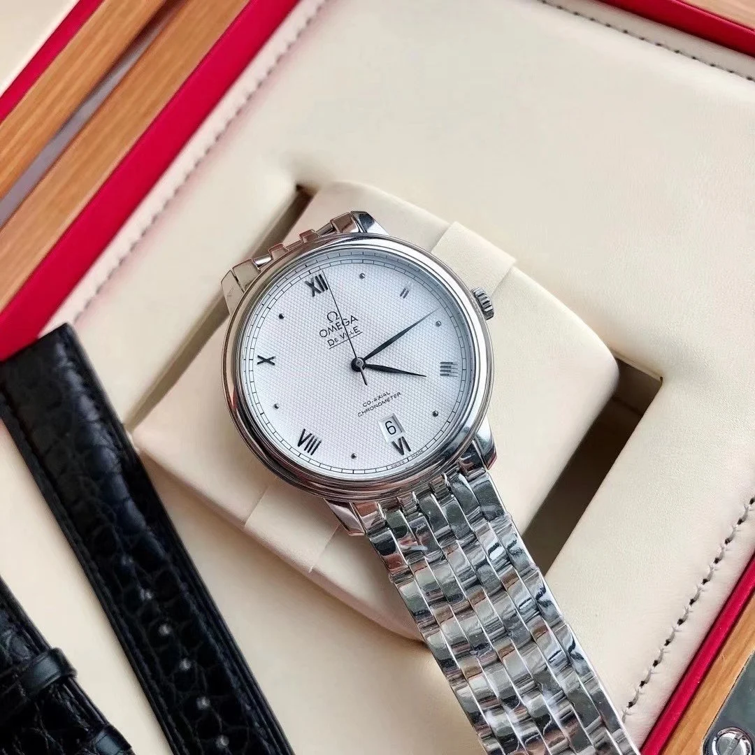 Omega De Ville Steel 39.5mm — photographed off the sweep