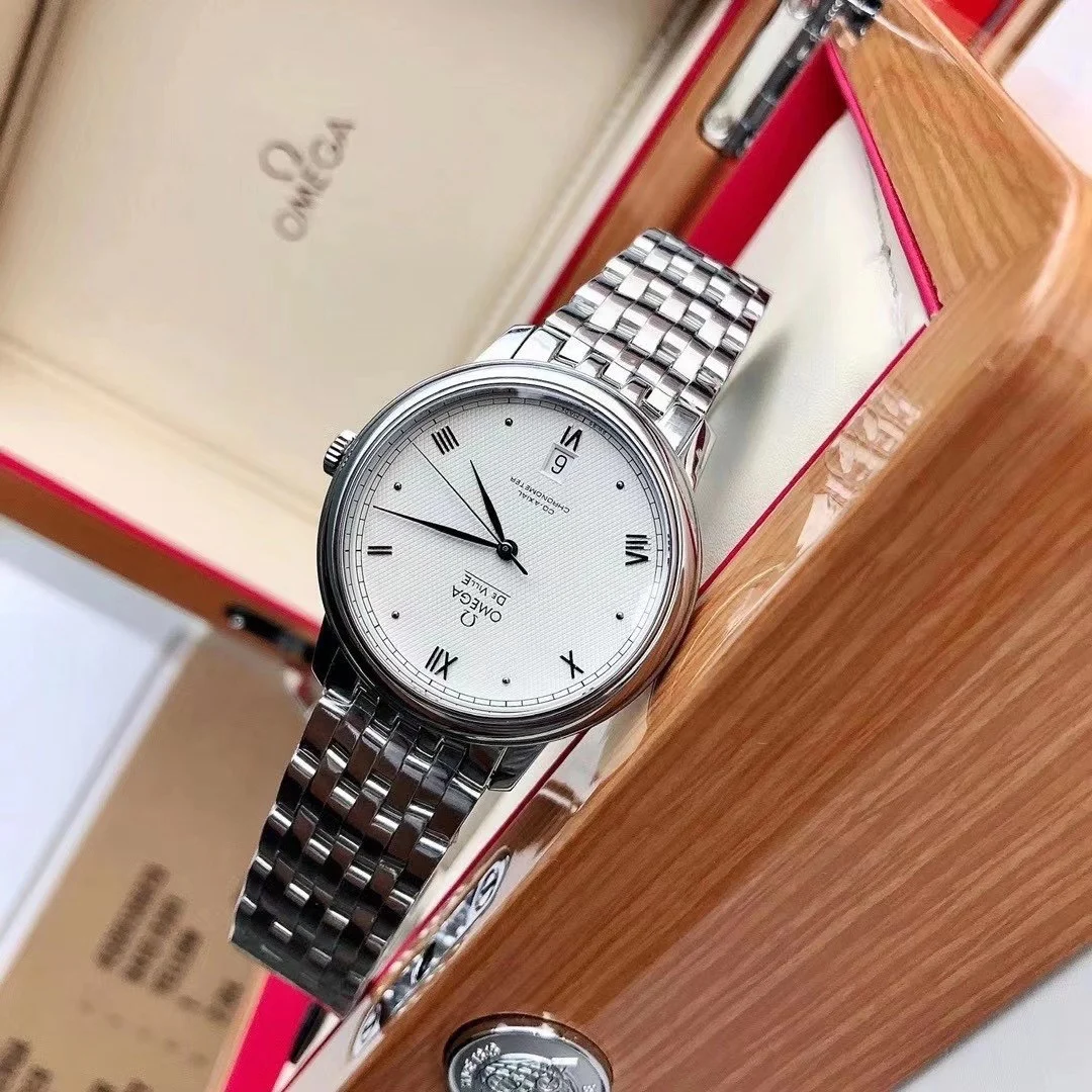 Omega De Ville Steel 39.5mm — photographed off the sweep