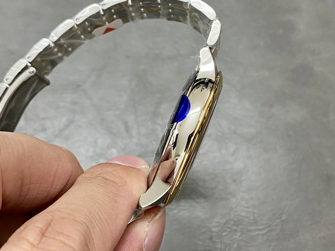Omega De Ville Steel Blue Dial 40mm — photographed off the sweep