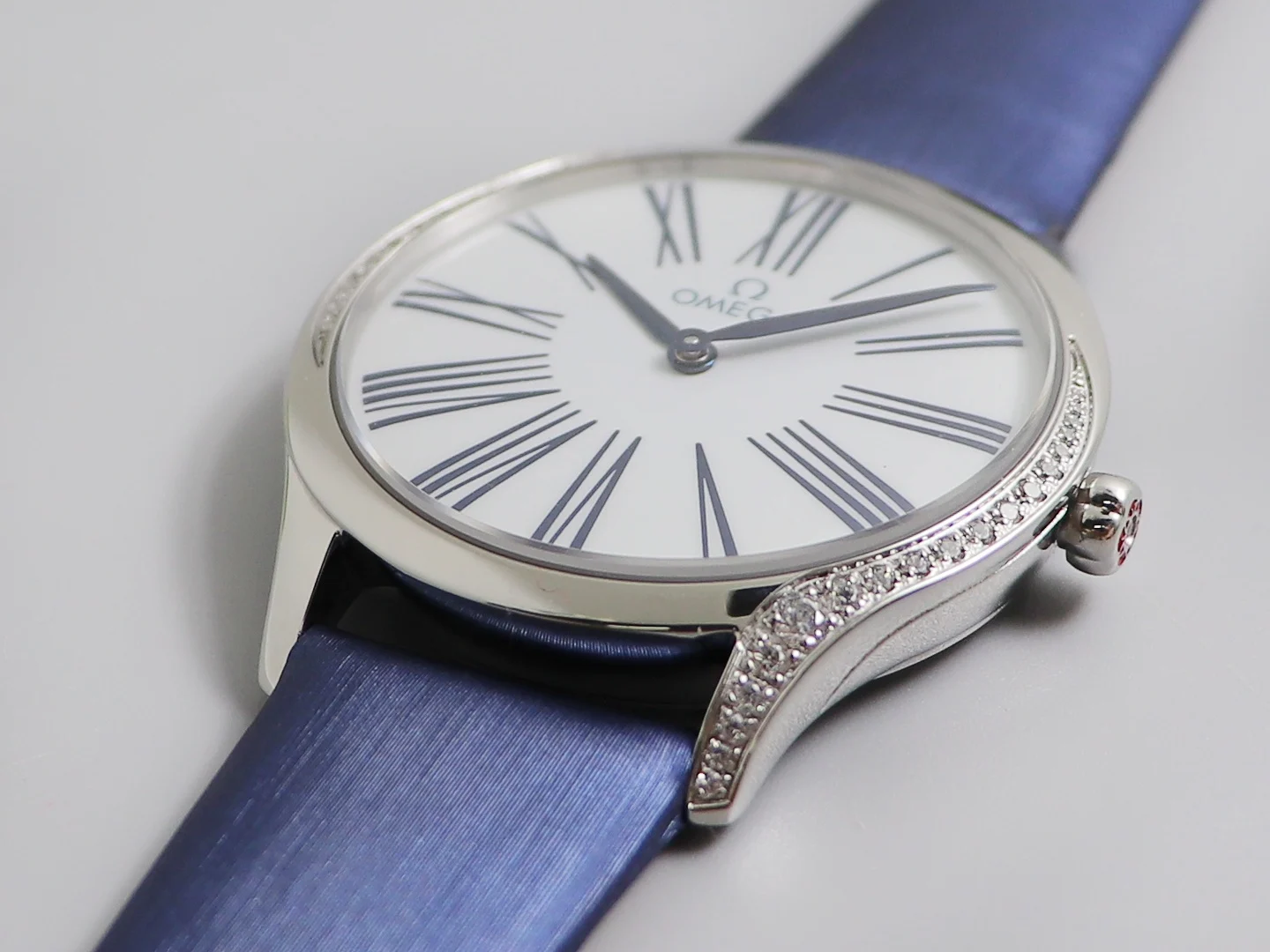 Omega De Ville Steel Blue Dial — photographed off the sweep