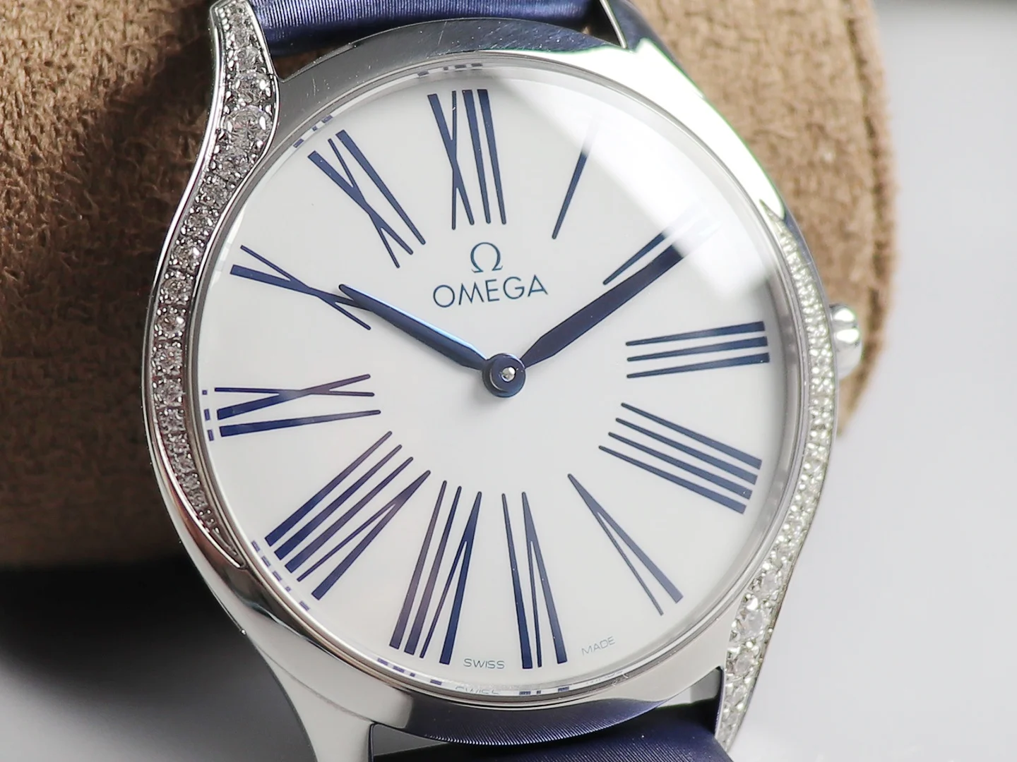 Omega De Ville Steel Blue Dial — photographed off the sweep