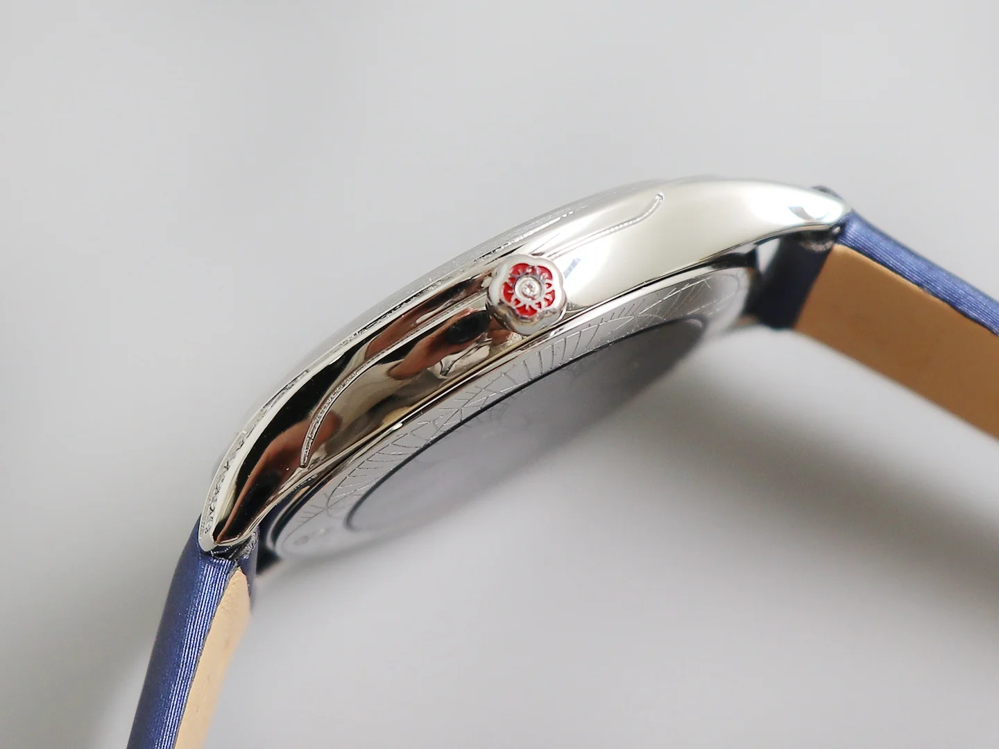Omega De Ville Steel Blue Dial — photographed off the sweep