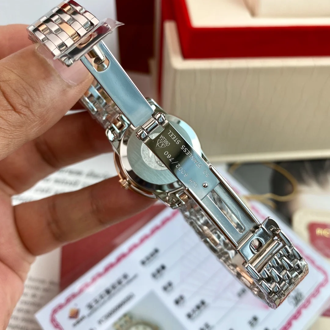 Omega De Ville Steel Diamond-Set 27.4mm — photographed off the sweep