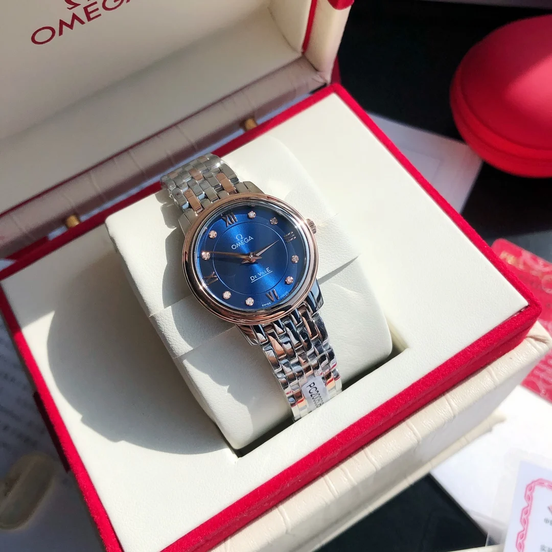 Omega De Ville Steel White Dial Diamond-Set 27.4mm — photographed off the sweep