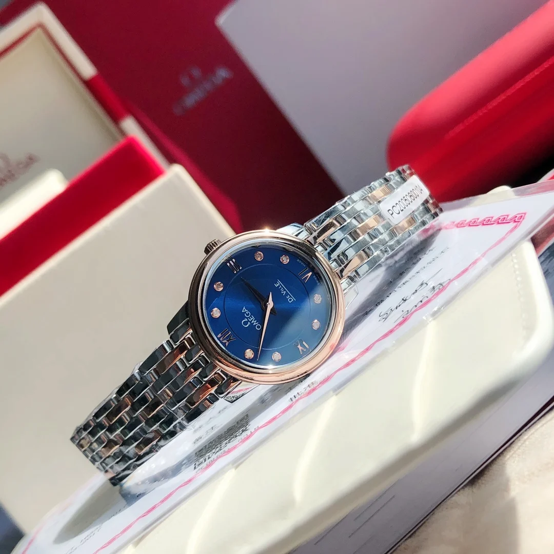 Omega De Ville Steel White Dial Diamond-Set 27.4mm — photographed off the sweep
