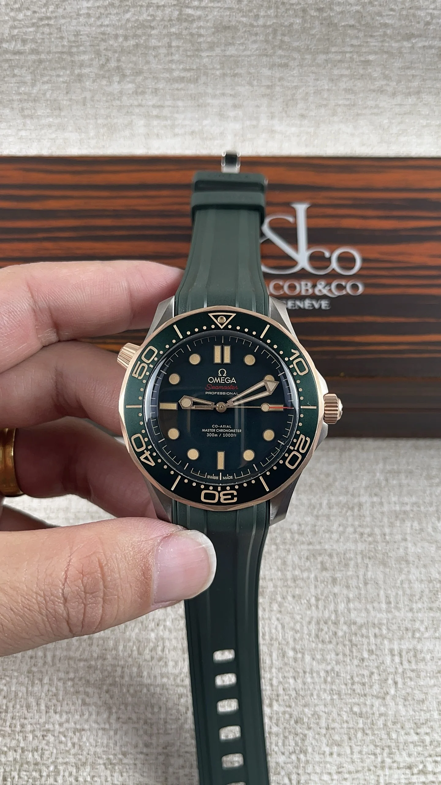Omega Green Dial — photographed off the sweep
