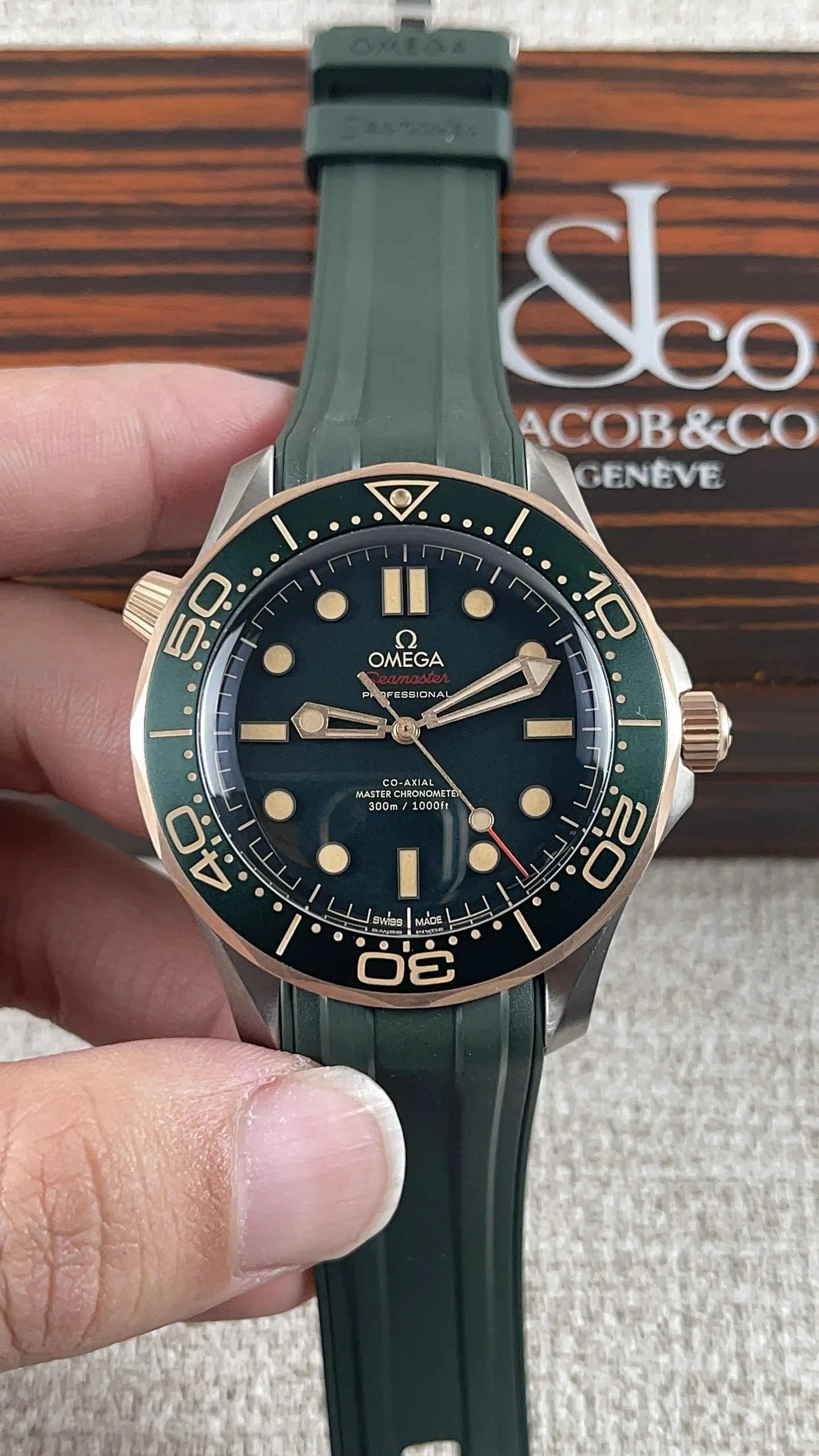 Omega Green Dial — photographed off the sweep