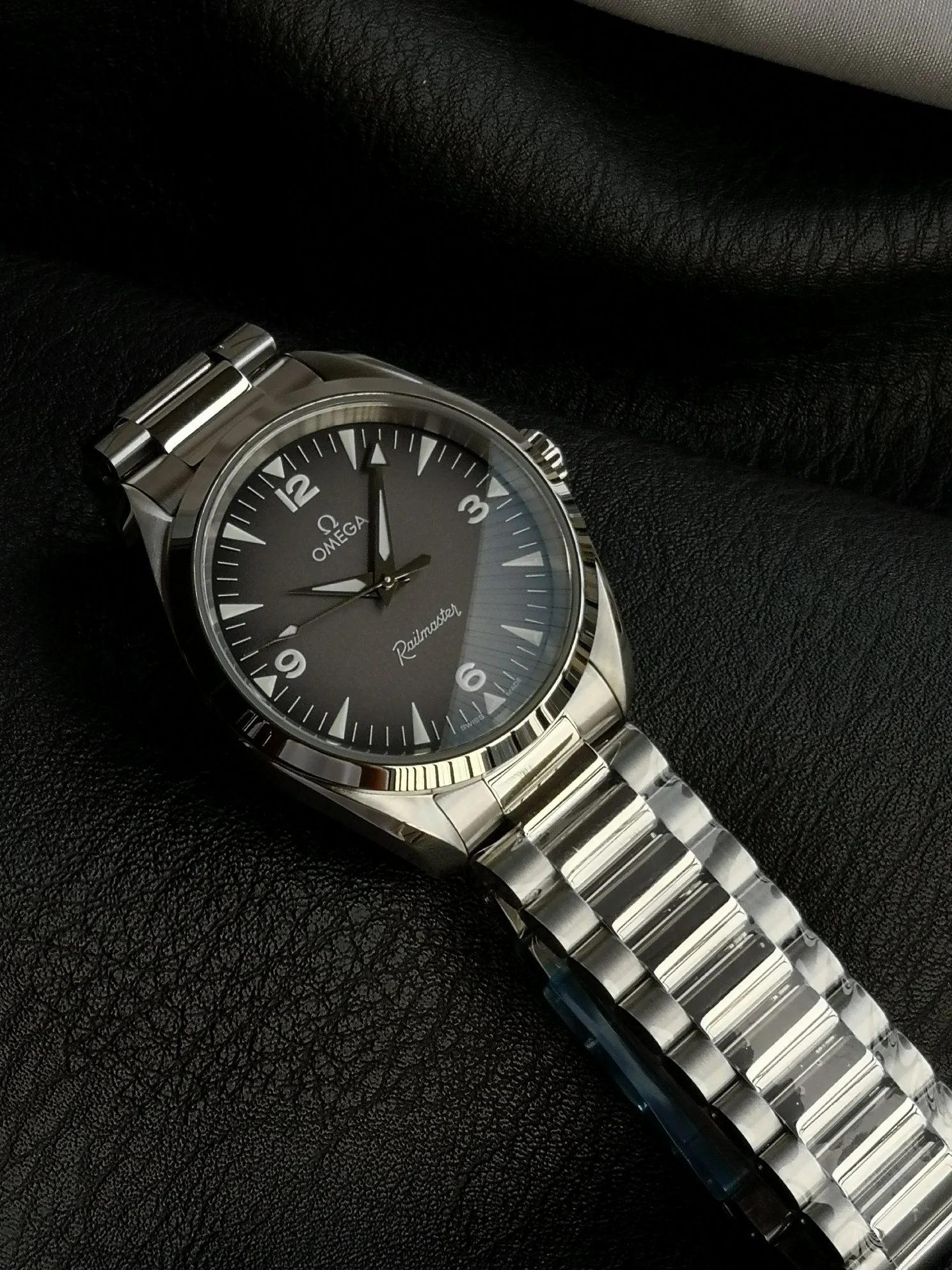 Omega Grey Dial 38mm — photographed off the sweep
