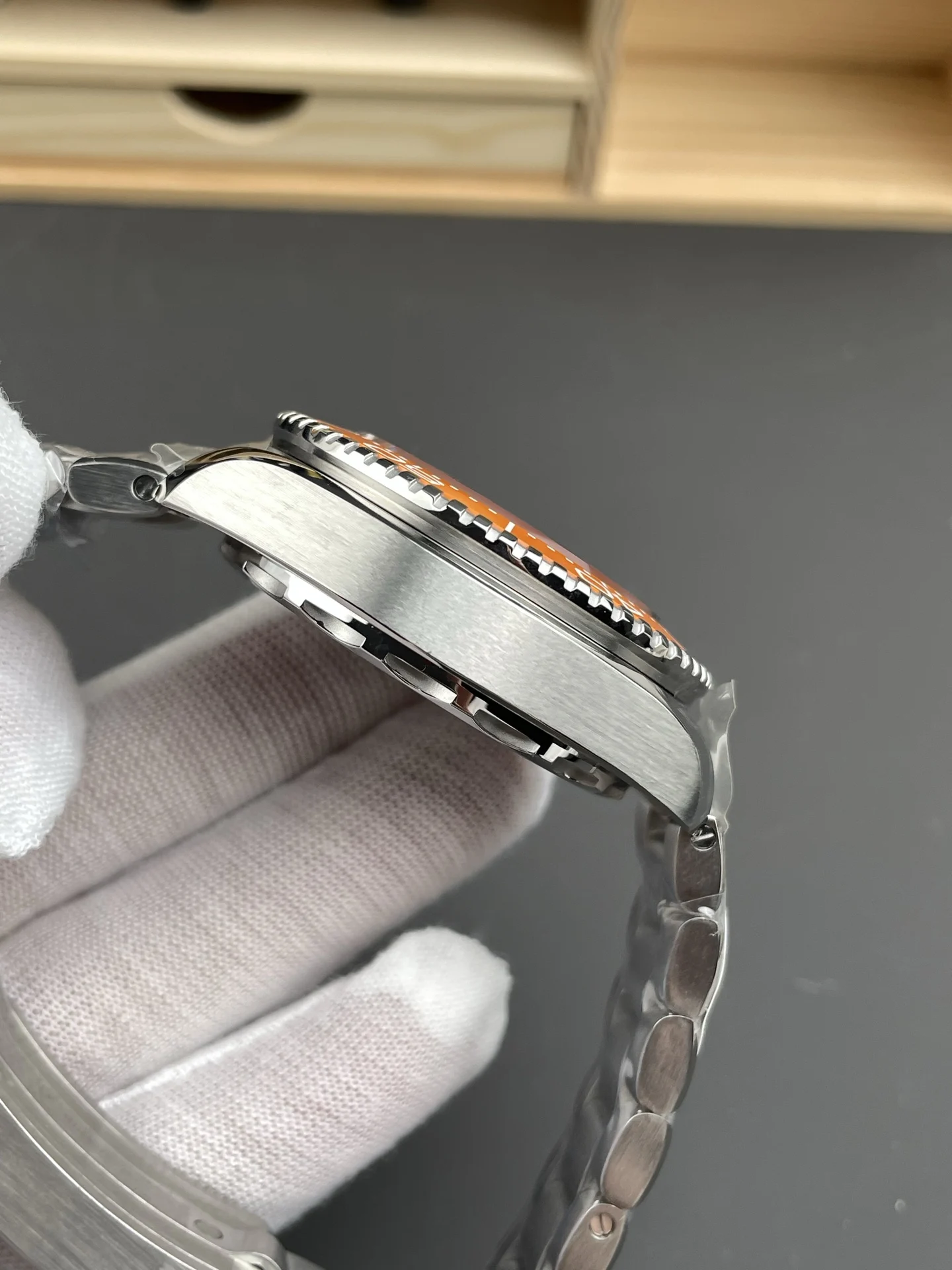 Omega Grey Dial 45.5mm — photographed off the sweep