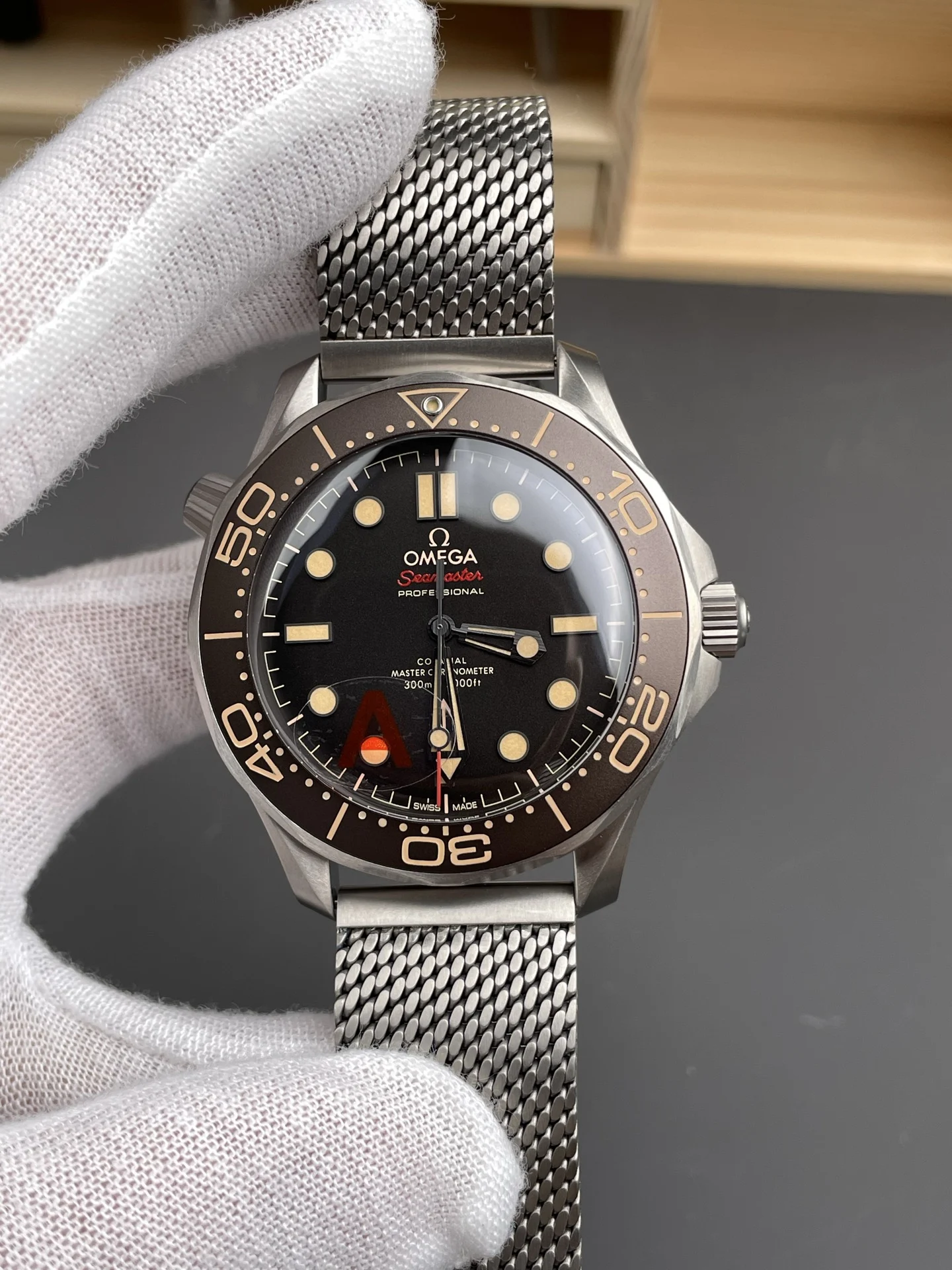 Omega James Bond 007 Titanium 42mm — photographed off the sweep