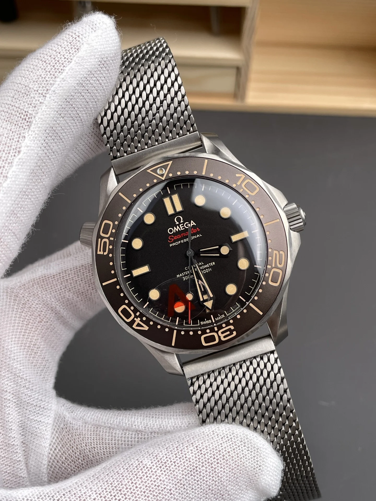 Omega James Bond 007 Titanium 42mm — photographed off the sweep