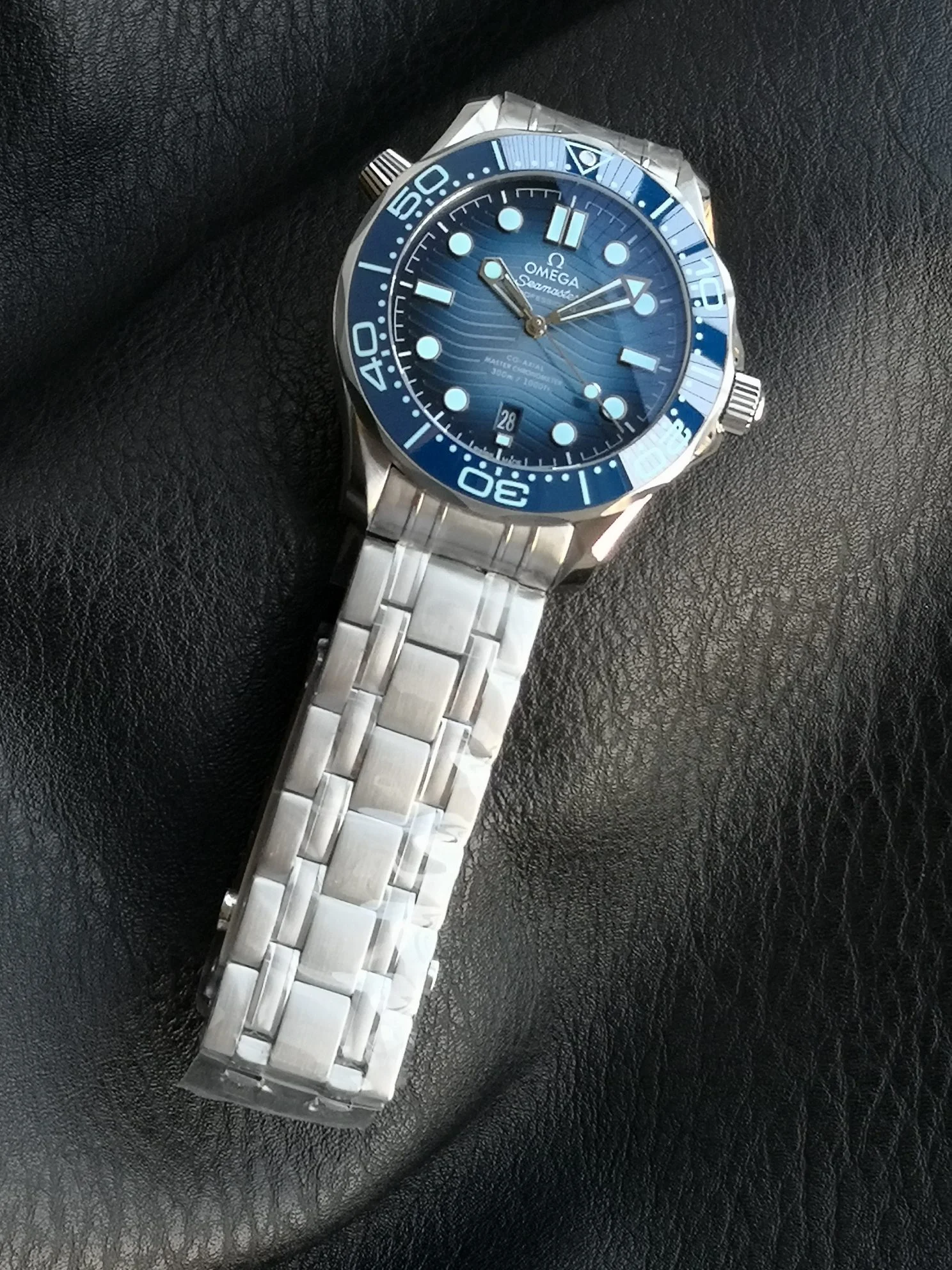 Omega Seamaster 210.30.42.20.03.003 — photographed off the sweep