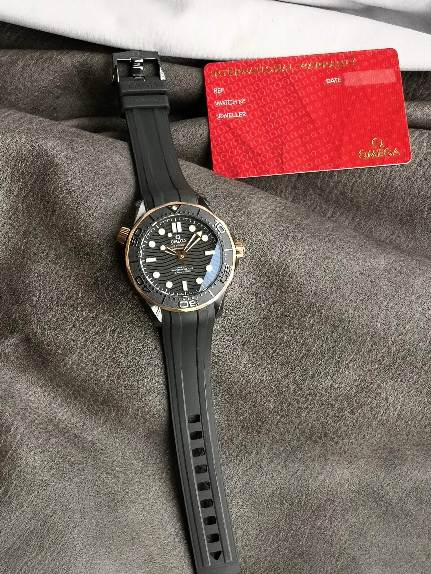 Omega Seamaster 210.62.44.20.01.001 — photographed off the sweep
