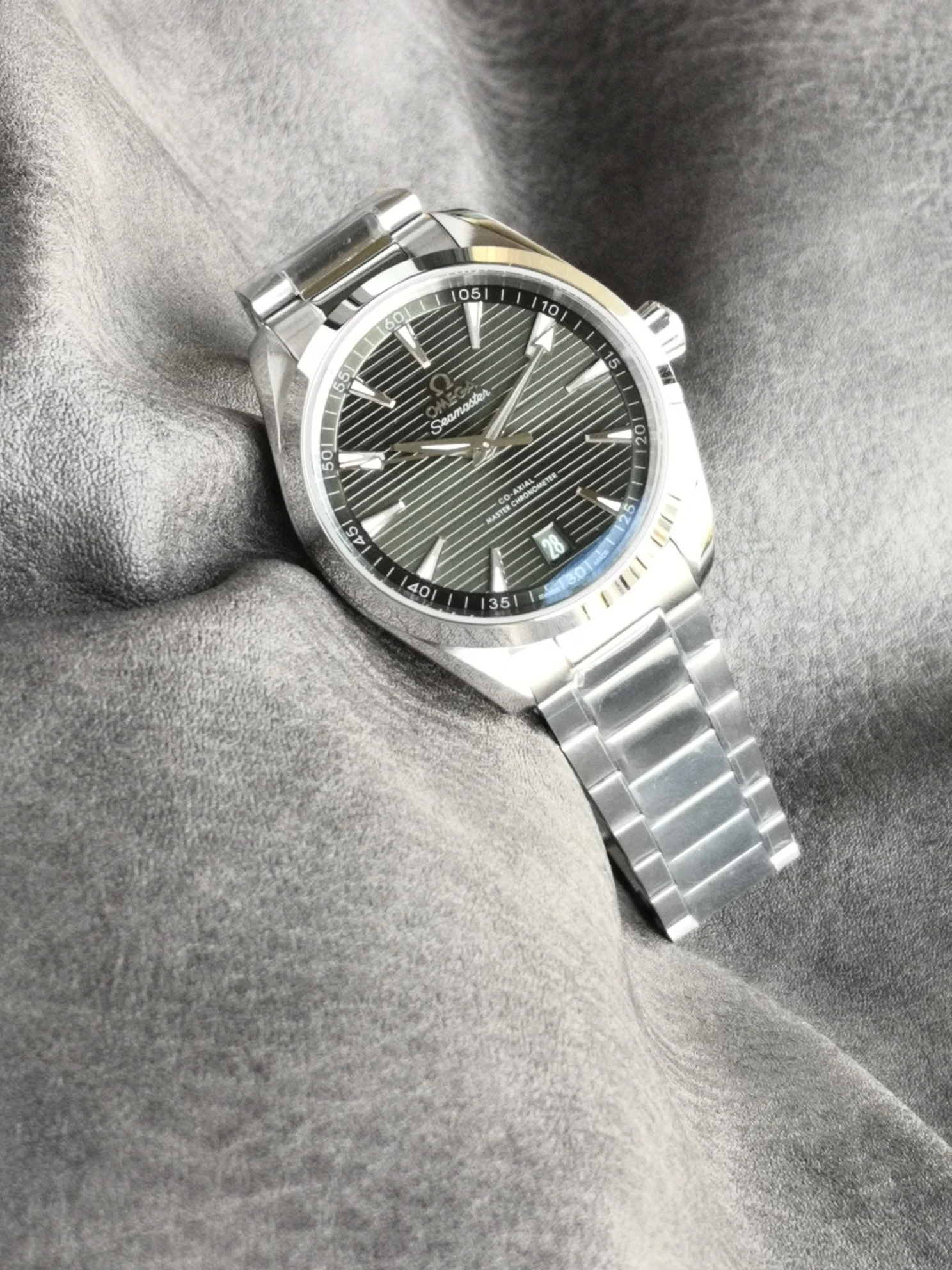 Omega Seamaster 220.10.41.21.10.001 — photographed off the sweep