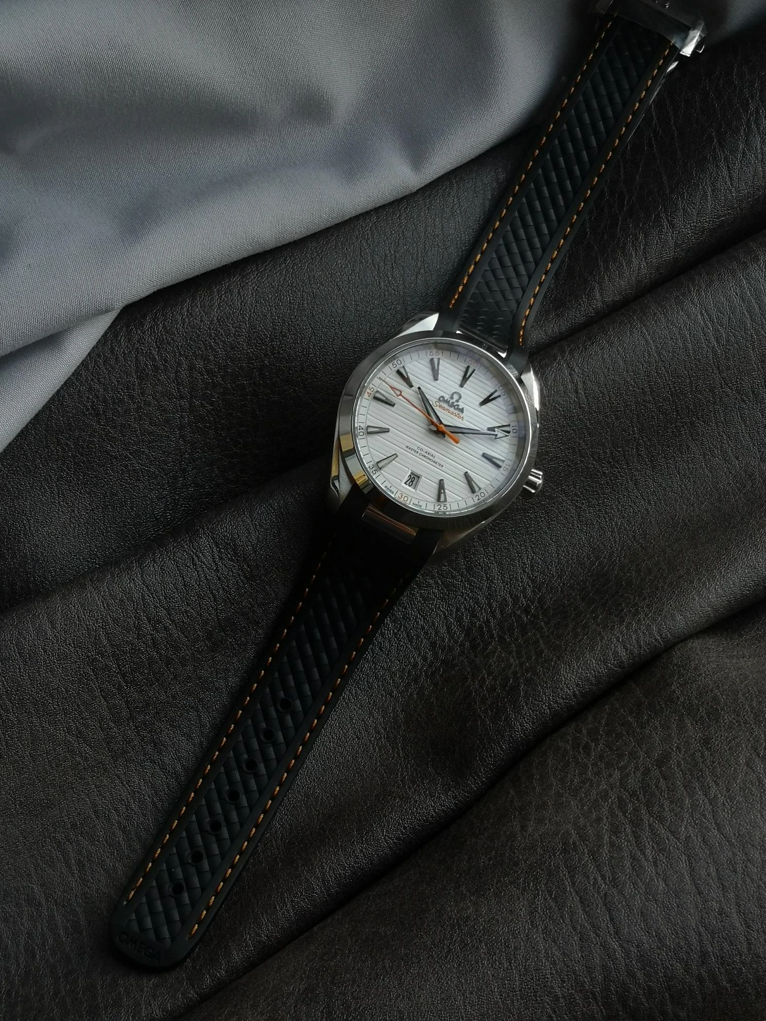 Omega Seamaster 220.12.41.21.02.002 — photographed off the sweep
