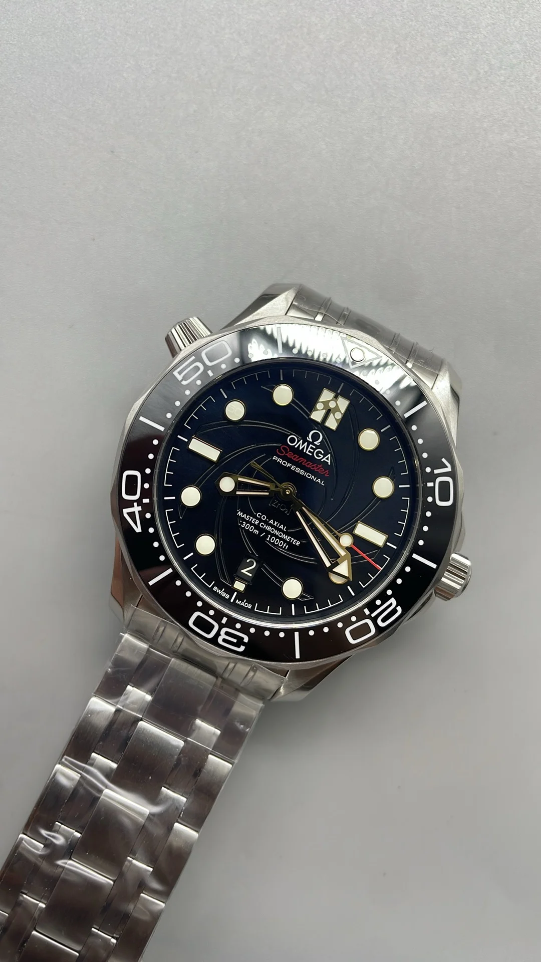Omega Seamaster 300 — photographed off the sweep