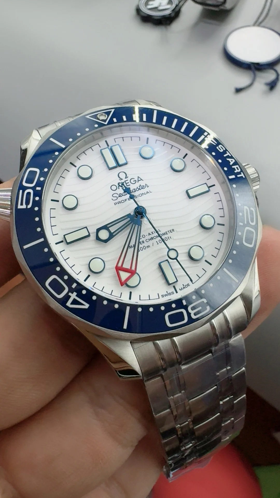 Omega Seamaster 300 — photographed off the sweep
