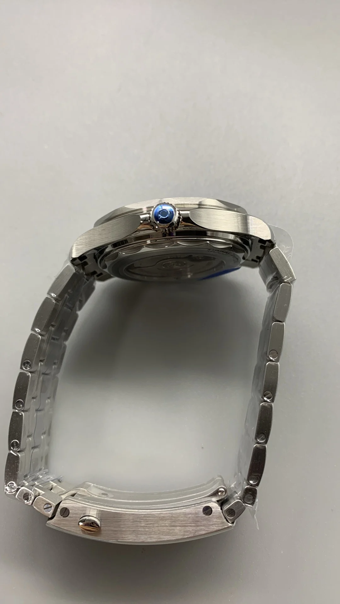 Omega Seamaster 300 Blue Dial — photographed off the sweep