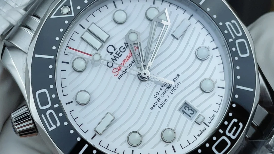 Omega Seamaster 300 Panda — photographed off the sweep