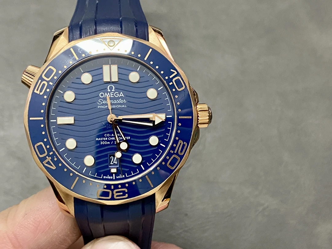 Omega Seamaster 300 Rose Gold 42mm — photographed off the sweep