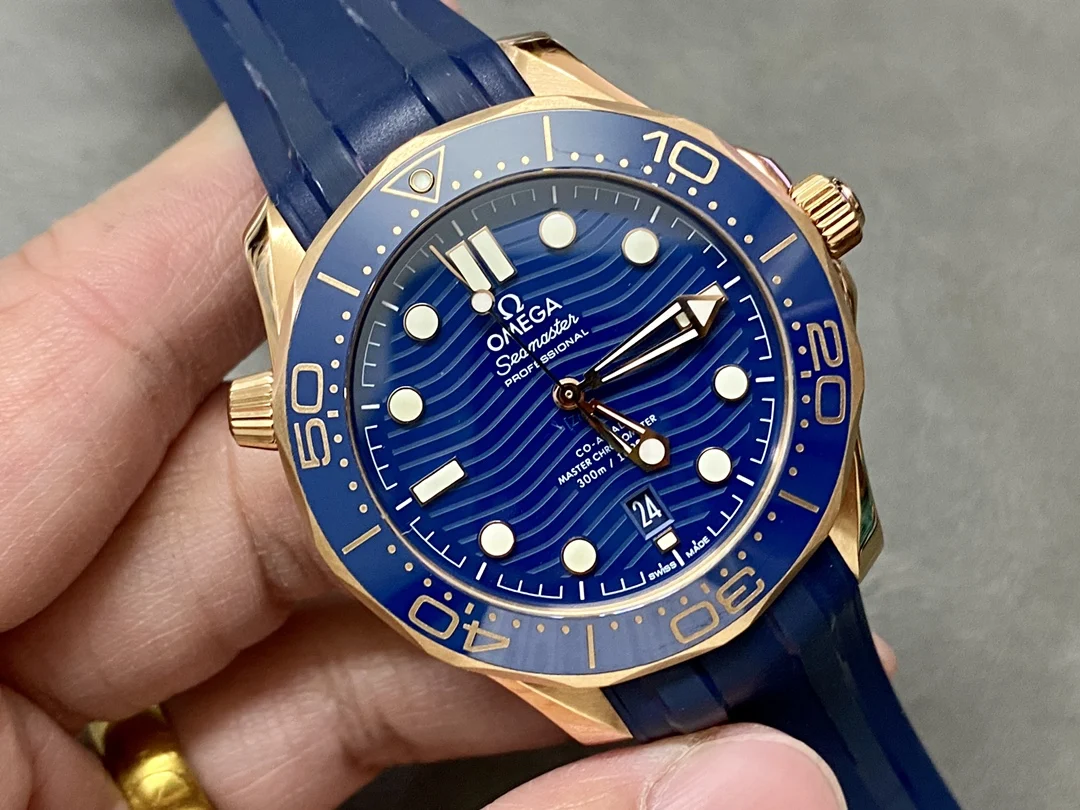 Omega Seamaster 300 Rose Gold 42mm — photographed off the sweep