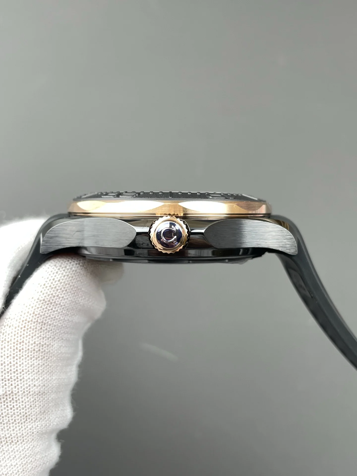 Omega Seamaster 300 Rose Gold 42mm — photographed off the sweep