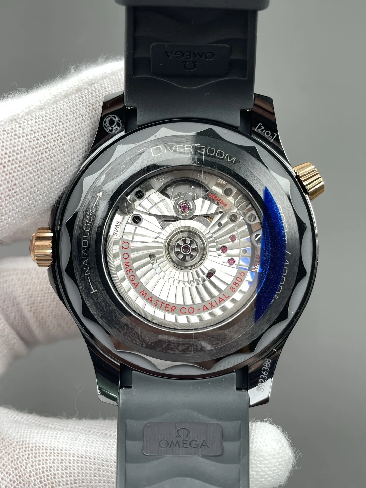 Omega Seamaster 300 Rose Gold 42mm — photographed off the sweep