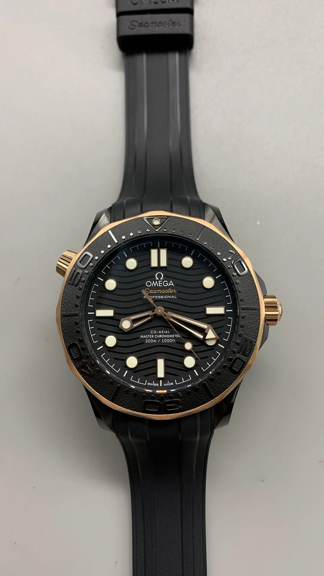 Omega Seamaster 300 Rose Gold Black Dial