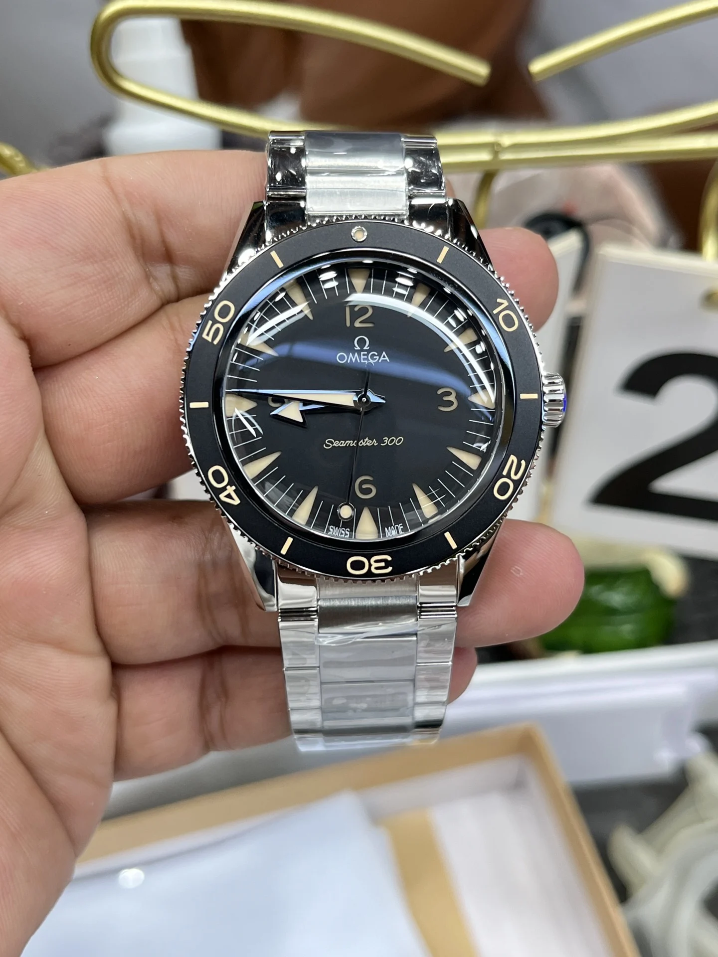 Omega Seamaster 300 Spectre 41mm — photographed off the sweep