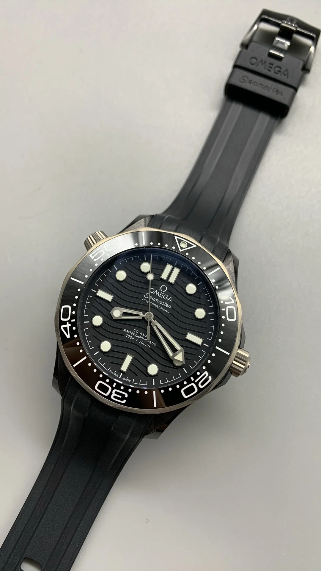 Omega Seamaster 300 Titanium 43.5mm — photographed off the sweep