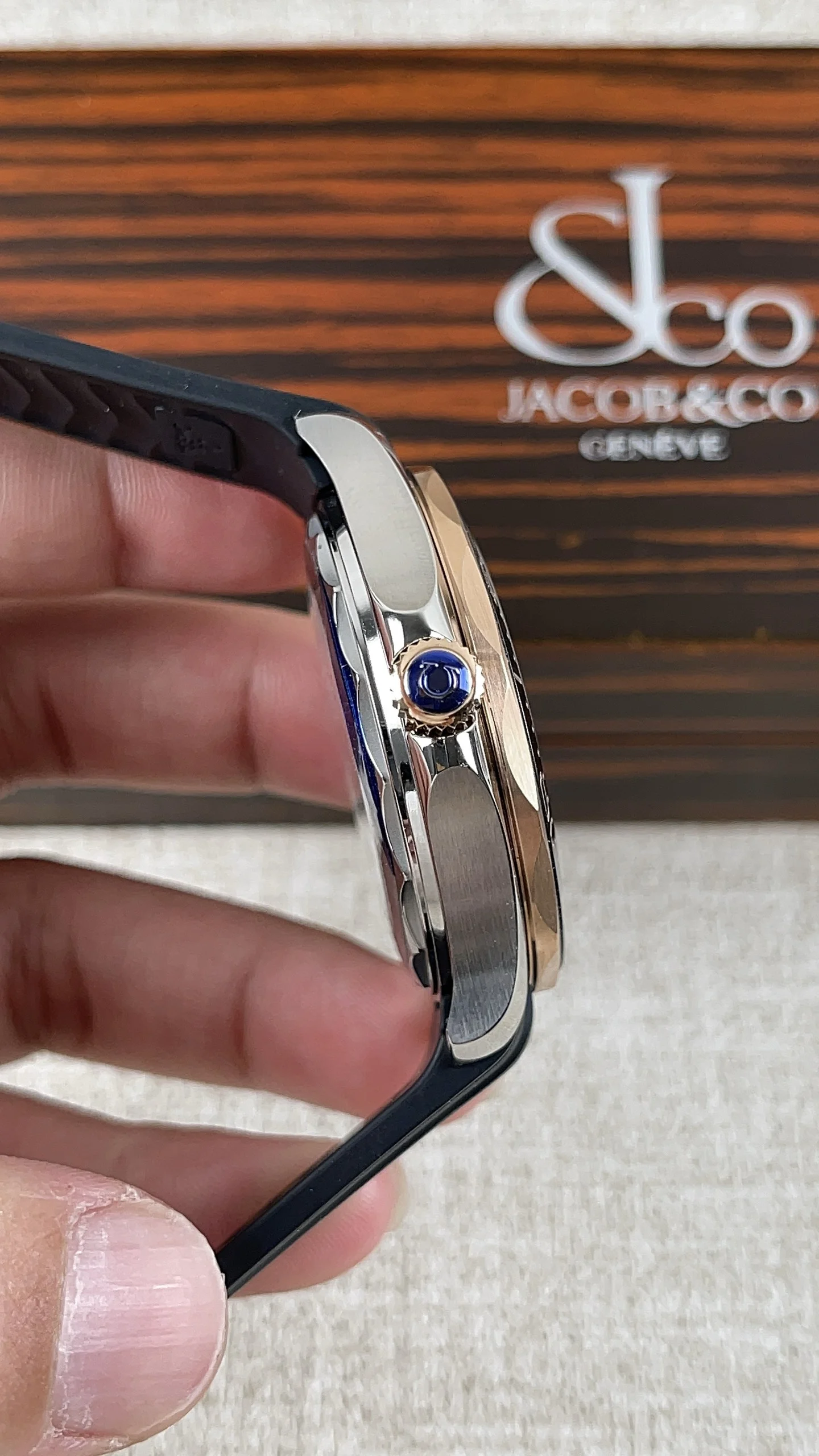 Omega Seamaster 300 Two-Tone — photographed off the sweep