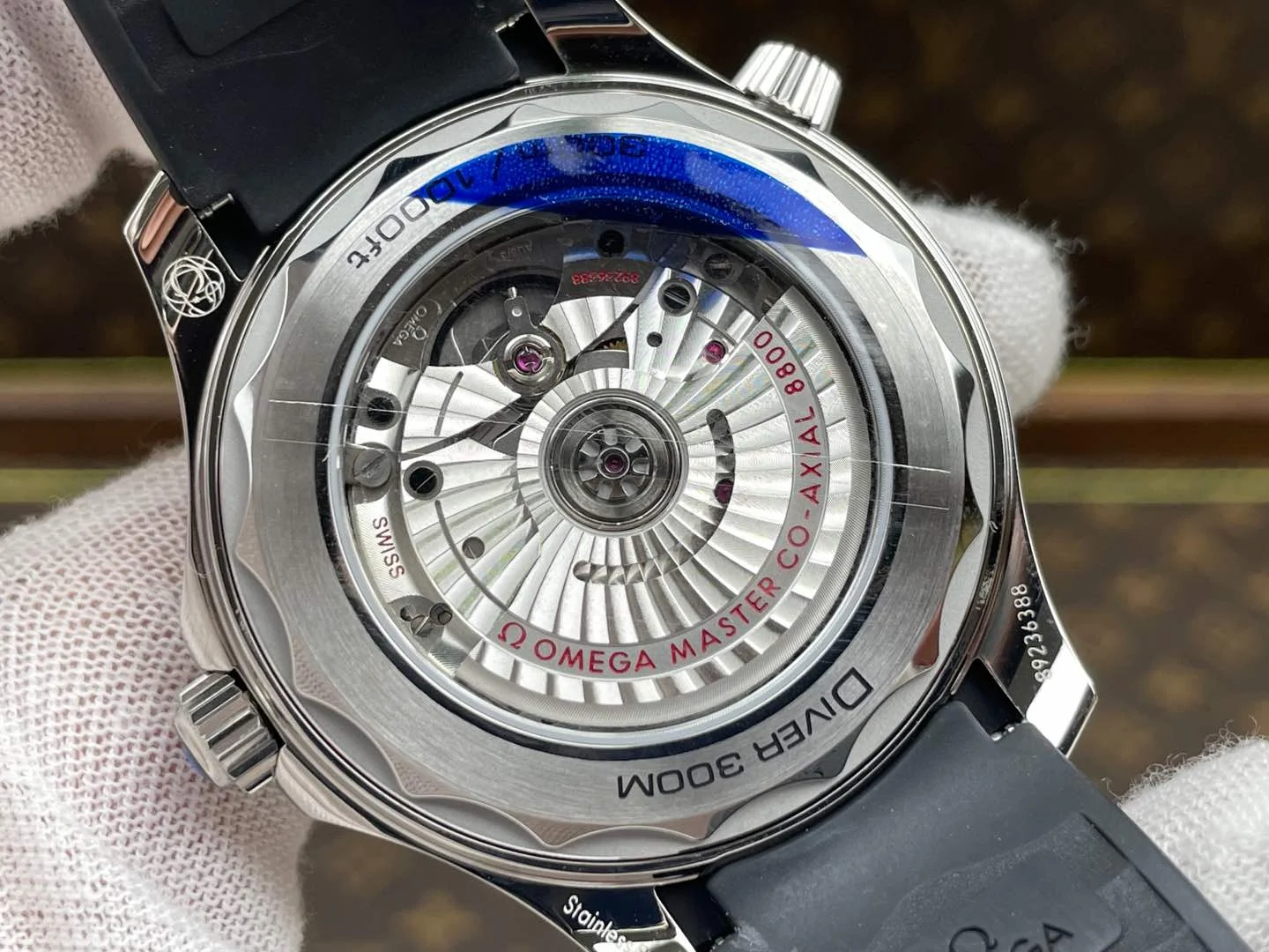 Omega Seamaster 300 White Dial — photographed off the sweep